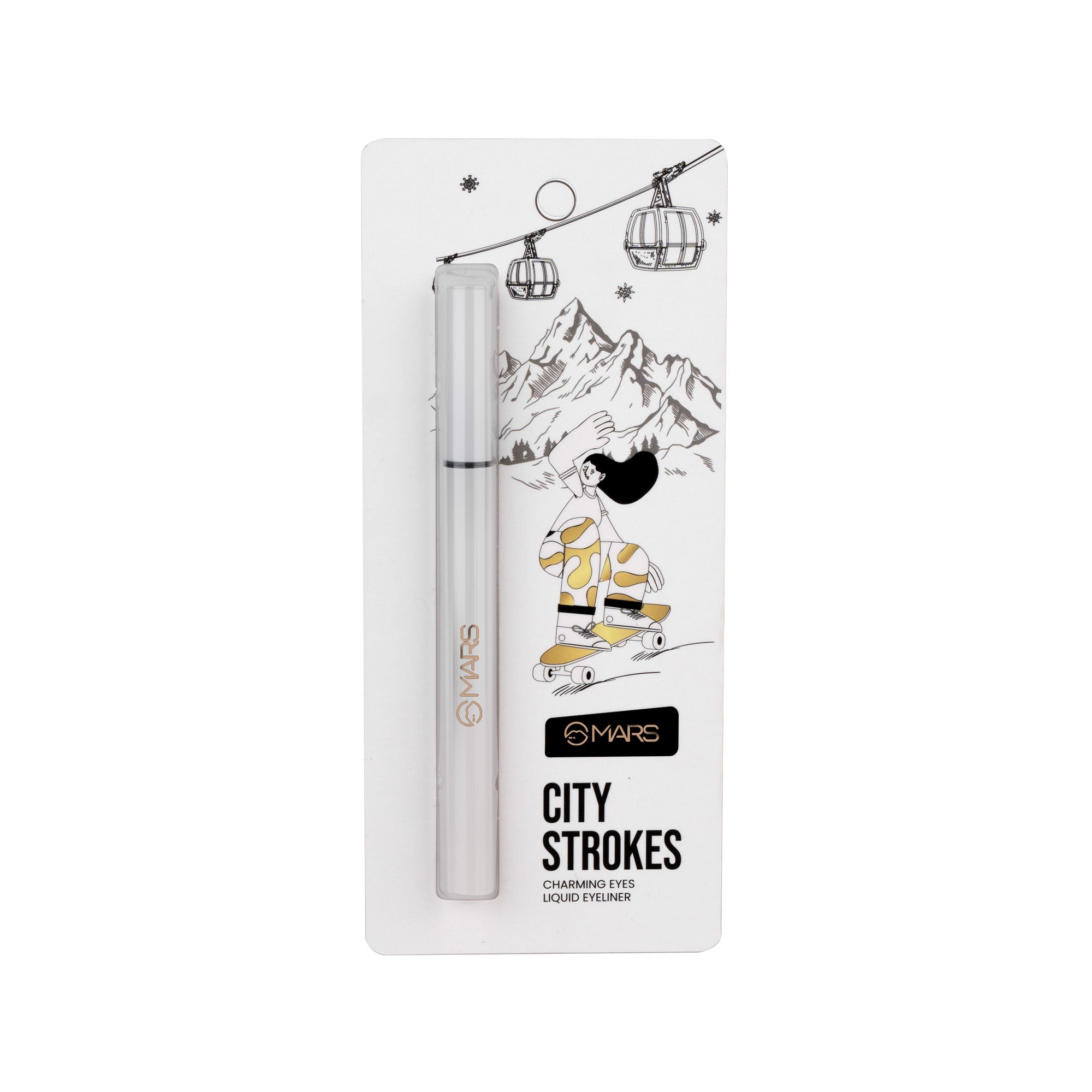 MARS Cosmetics City Stroke Charming Eyes Liquid Eyeliner - 01 White - Distacart