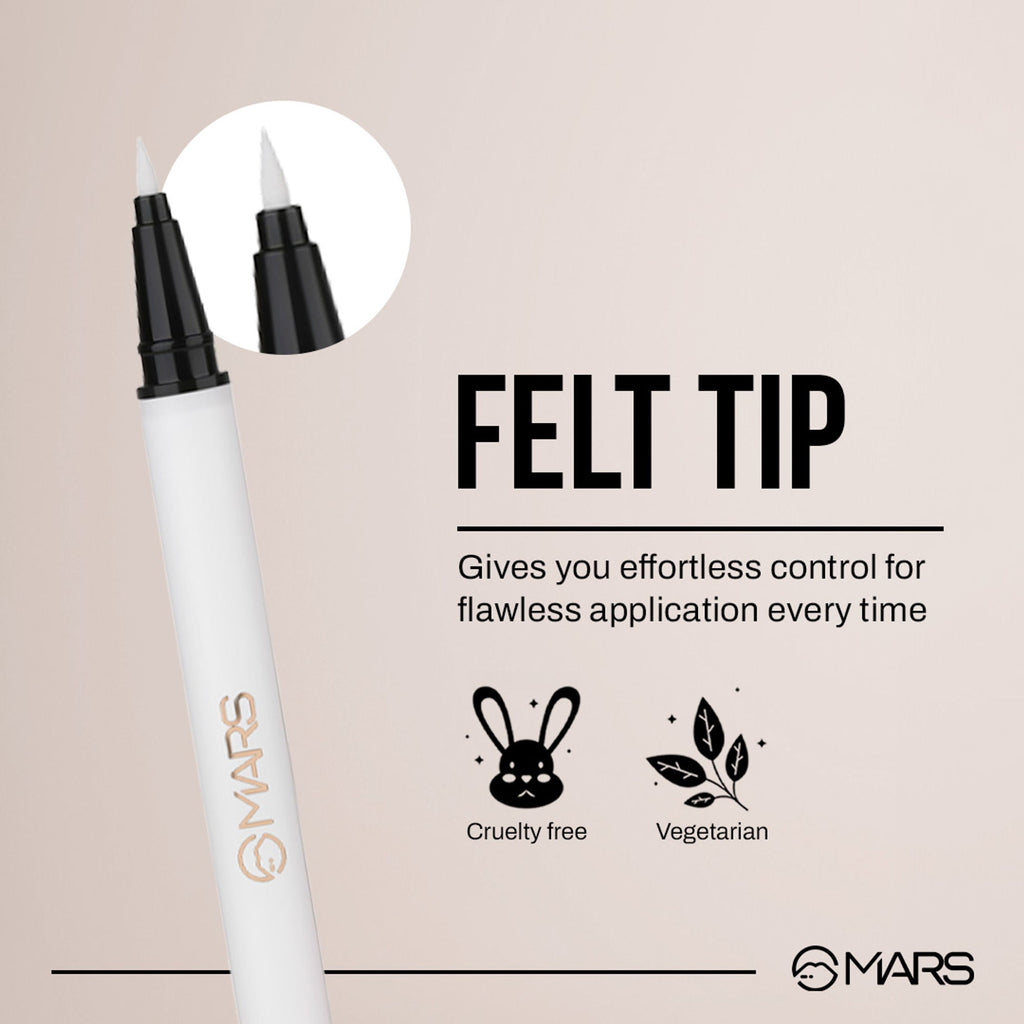 MARS Cosmetics City Stroke Charming Eyes Liquid Eyeliner - 01 White - Distacart