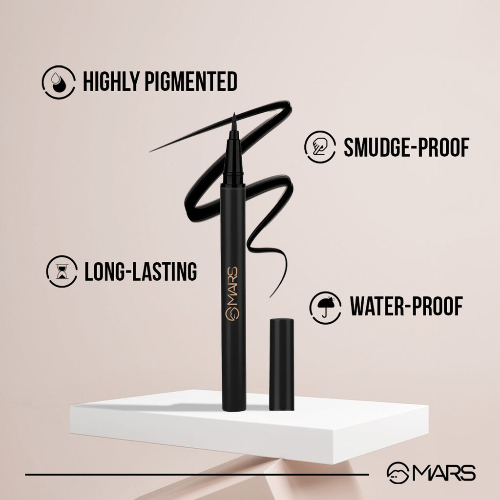 MARS Cosmetics City Stroke Charming Eyes Liquid Eyeliner - 04 Black - Distacart