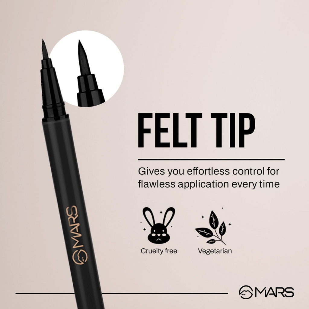 MARS Cosmetics City Stroke Charming Eyes Liquid Eyeliner - 04 Black - Distacart