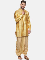 Sethukrishna Golden Embroidered Dhoti Pant For Men - Distacart