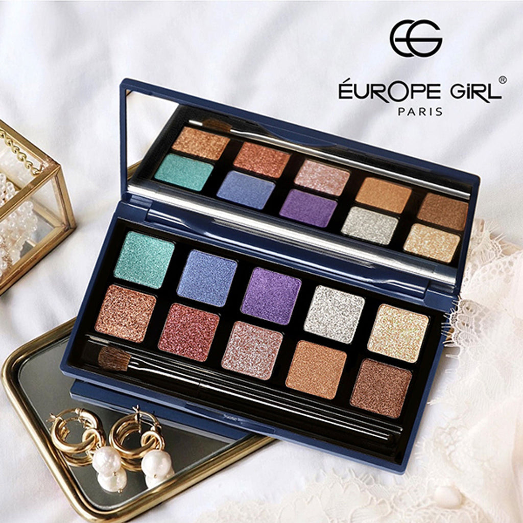 Europe Girl 10 Colour Eyeshadow Secret Palette - Rose Petal
