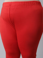 TAG 7 Women Red Plus Size Solid Ankle-Length Leggings