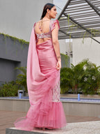 Tikhi Imli Sequinned Satin Ready to Wear Saree - Distacart