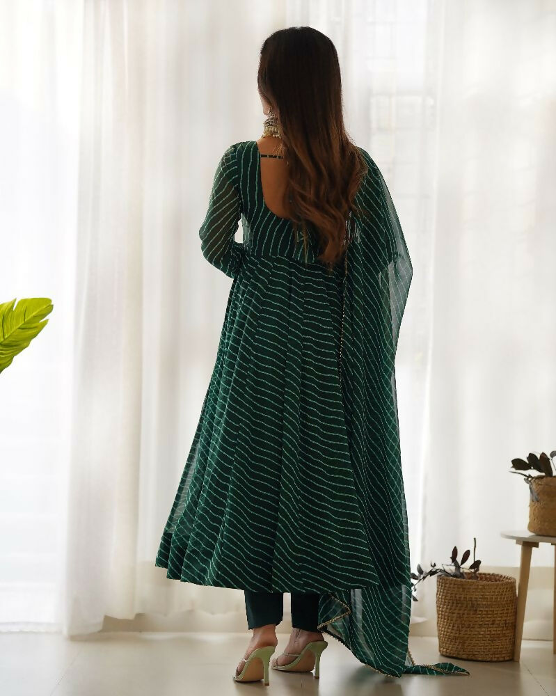 Joban Fashion Green Kurta Set Georgette Sequence Embroidery Work - Distacart