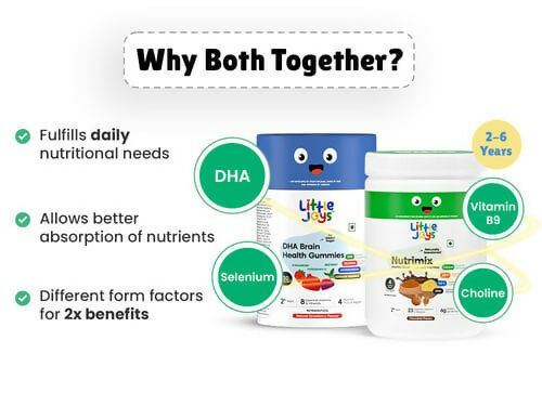 Little Joys Nutrimix Nutrition Powder Vanilla 2 - 6 years + Brain Gummies Combo - Distacart