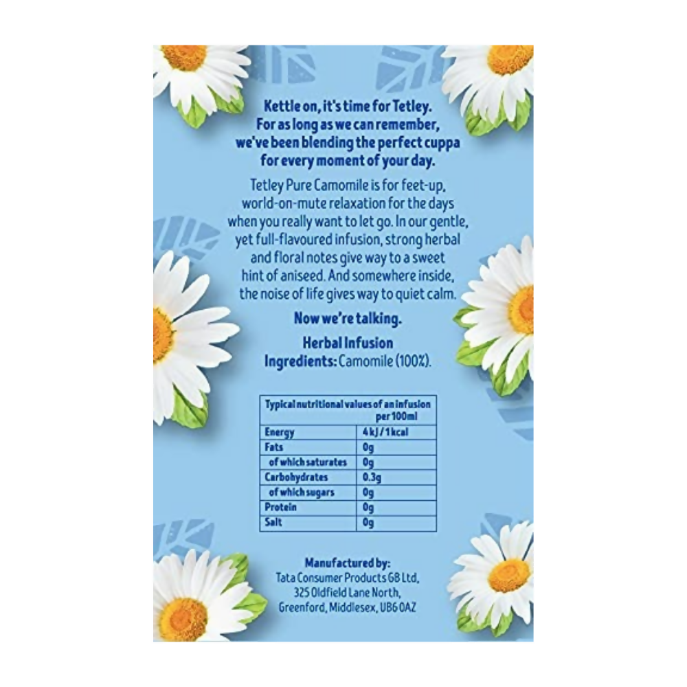 Tetley Herbal Pure Camomile Tea Bags - Distacart