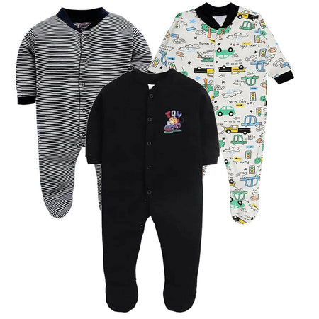 Daddy - G Rompers/Sleepsuits/Jumpsuit /Night Suits for New Born Babies - Black