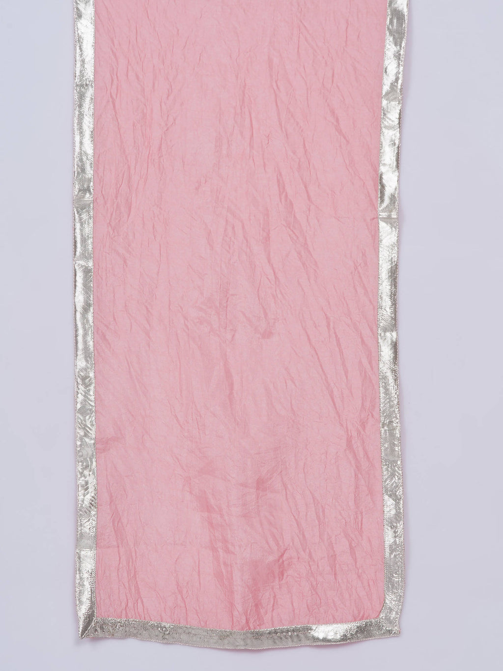 Little Bansi Girls Cotton Gotta Patti Kurta frock with Sharara & Dupatta - Peach