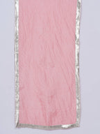 Little Bansi Girls Cotton Gotta Patti Kurta frock with Sharara & Dupatta - Peach