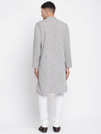 Even Apparels White Pure Cotton Men's Long Kurta With Band Collar - Distacart