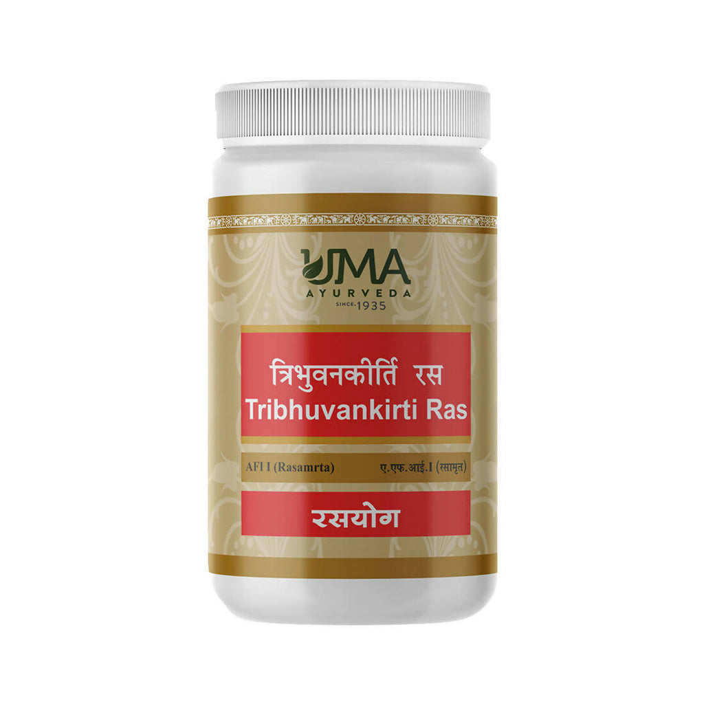 Uma Ayurveda Tribhuvan kirti Ras Tablets - Distacart