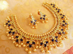 Blue Uncuts Guttapoosalu Necklace Set
