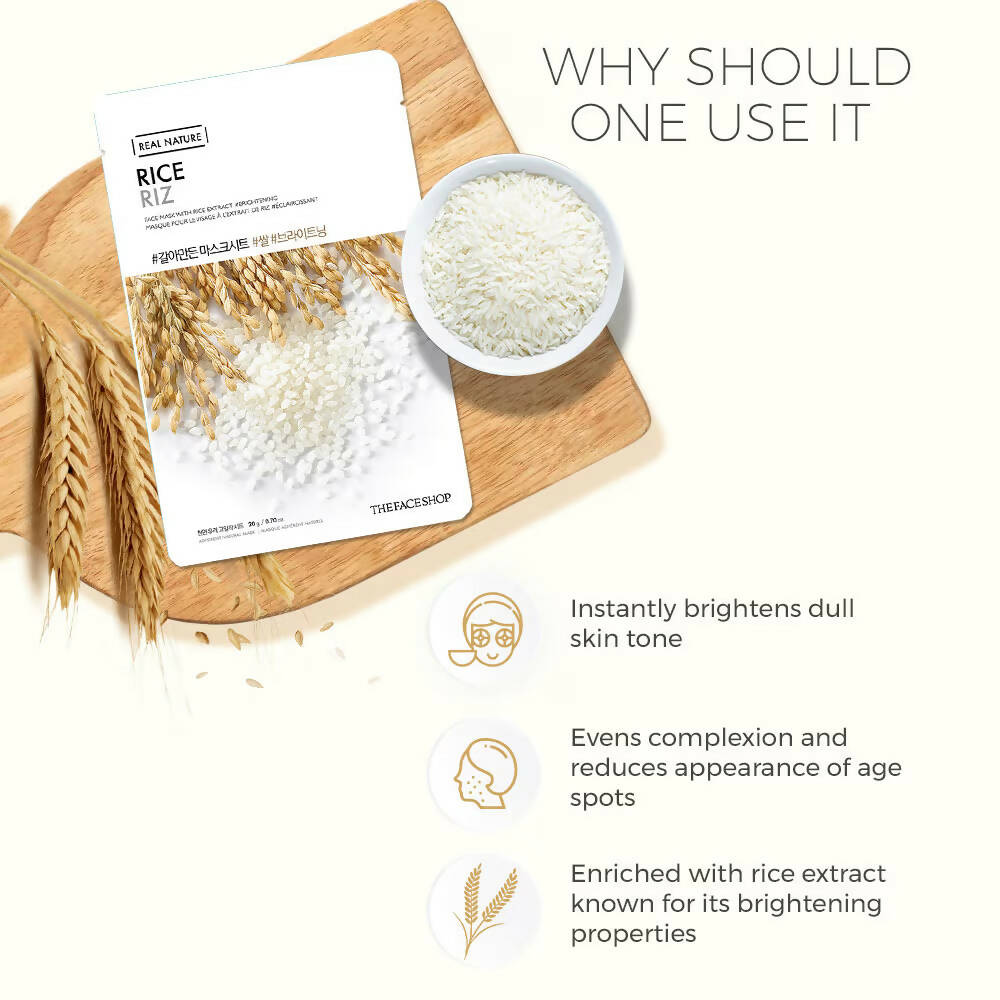 The Face Shop Real Nature Rice Face Mask - Distacart