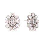 Nuyug Silver Blossom Diamond Studs - Distacart