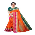Vamika Orange Linen Jari Border Saree (GUNJAN Orange)