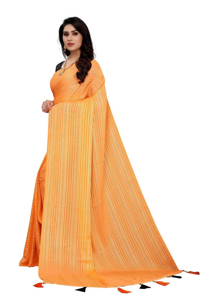 Vamika Orange Georgette Seqence Saree (Riva Orange)
