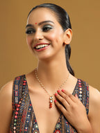 Ruby Raang Red Jasper Kundan Necklace