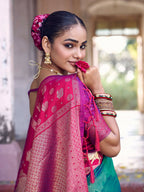 Shree Shyam Fashion Teal Soft Silk Saree - Distacart