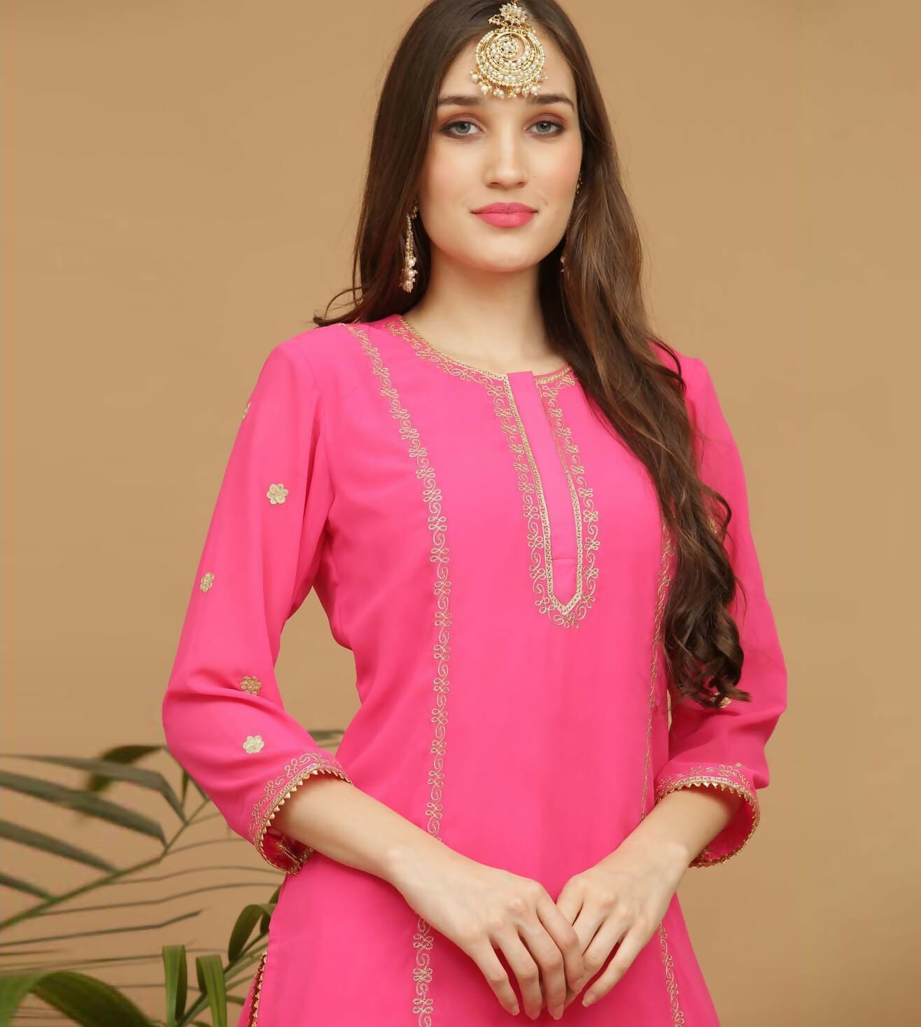 Joban Fashion Pink Georgette Lehenga Set