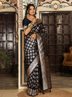 Shree Shyam Fashion Navy Blue Silk Saree - Distacart