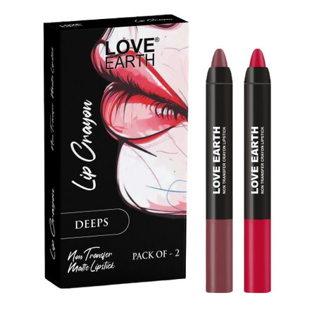 Love Earth Lip Crayon Non-Transfer Lipstick - Deeps