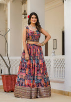 Wedding Partywear Colour Full Slim Georgette Lehengha Choli With Dupata - Agnidhara
