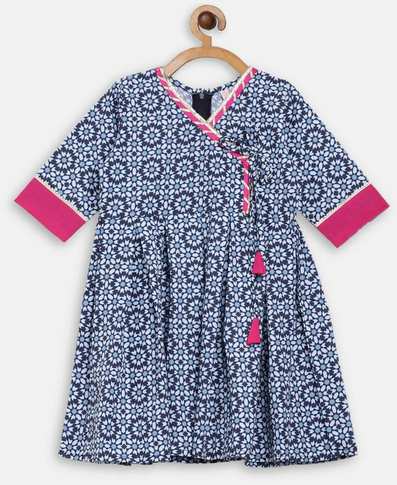 Ahalyaa Multi Crepe Printed Kids Kurta Sharara Set With Dupatta For Girls