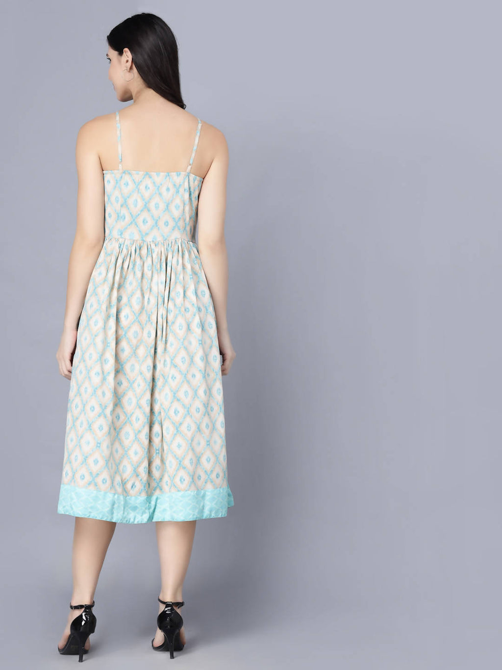 Myshka Multicoloured Floral Organic Cotton Crepe Midi Dress - Distacart