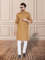 Even Apparels Men's Pure Cotton Beige Kurta