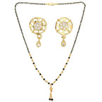 AanyaCentric Gold Plated Short Mangalsutra Set with Earrings - Distacart