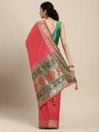 Shree Shyam Fashion Silk Blend Gajari Saree - Distacart
