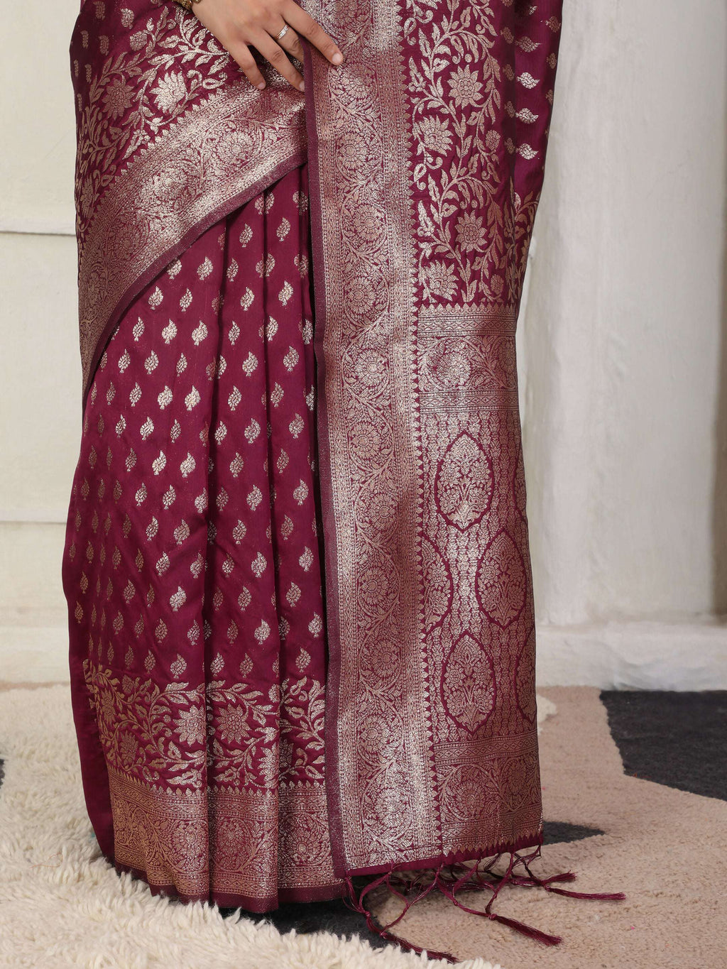 Shree Shyam Fashion Lichi Silk Green Saree - Distacart