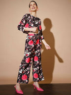 Myshka Women Black Printed Co-Ords - Distacart