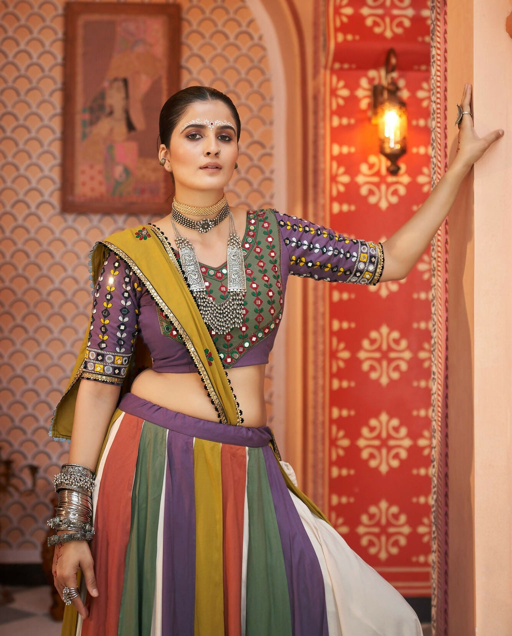 AI Fashion Multi Color Viscose Rayon Designer Navratri Lehenga Choli Collection