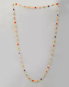 VOJ Women Gold-Polished Square Shaped Multi Color Chain