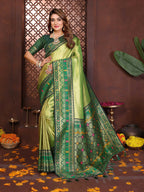 Aastha Fashion Pista Tissue Silk Weaving Saree - Distacart