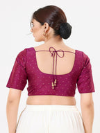 Joban Fashion 2T South-Pink Taffeta Silk Elbow Sleeveless Front Open Blouse