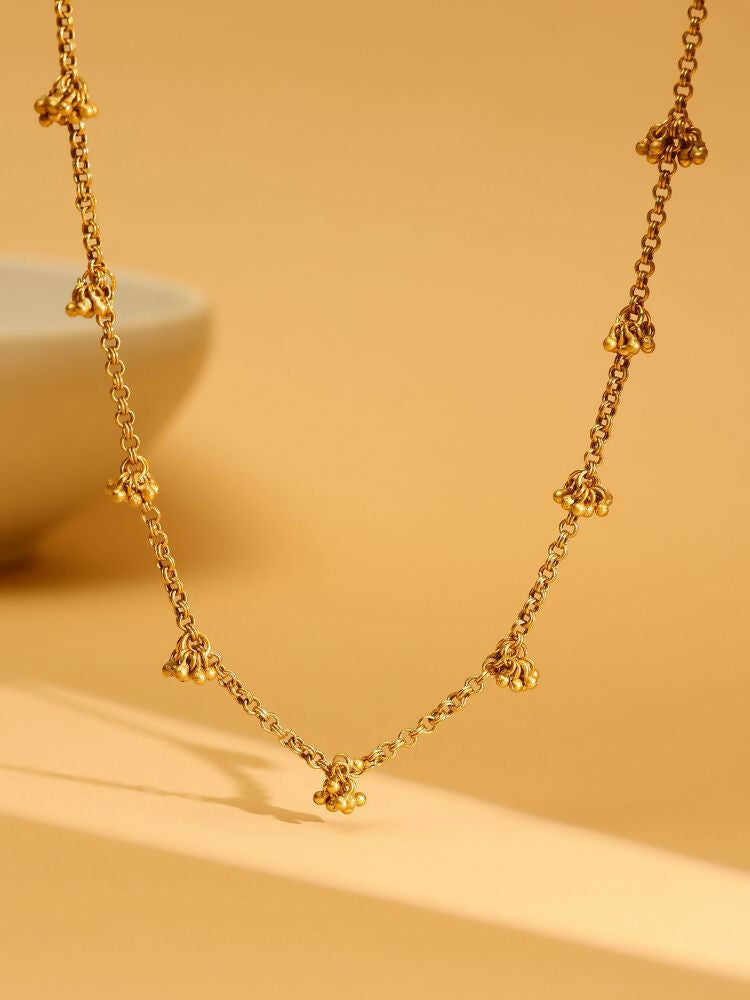 Brass Antique Polish Necklace - Ruby Raang