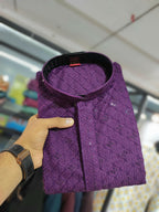 Anaita Lavender Embroidered Rayon Straight Kurta - Distacart