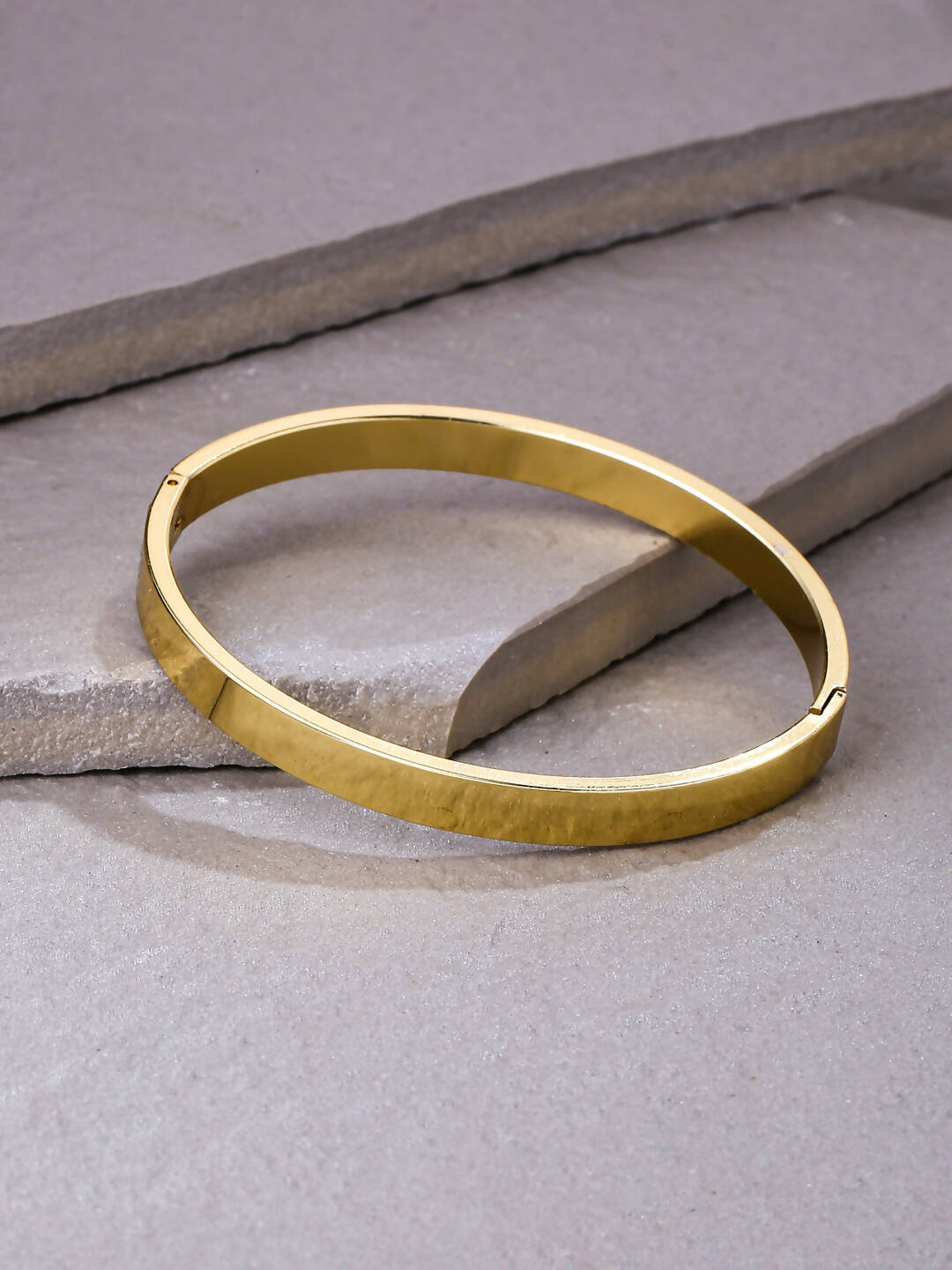 NVR Men's Gold Metal Interlock Kada Bracelet - Distacart