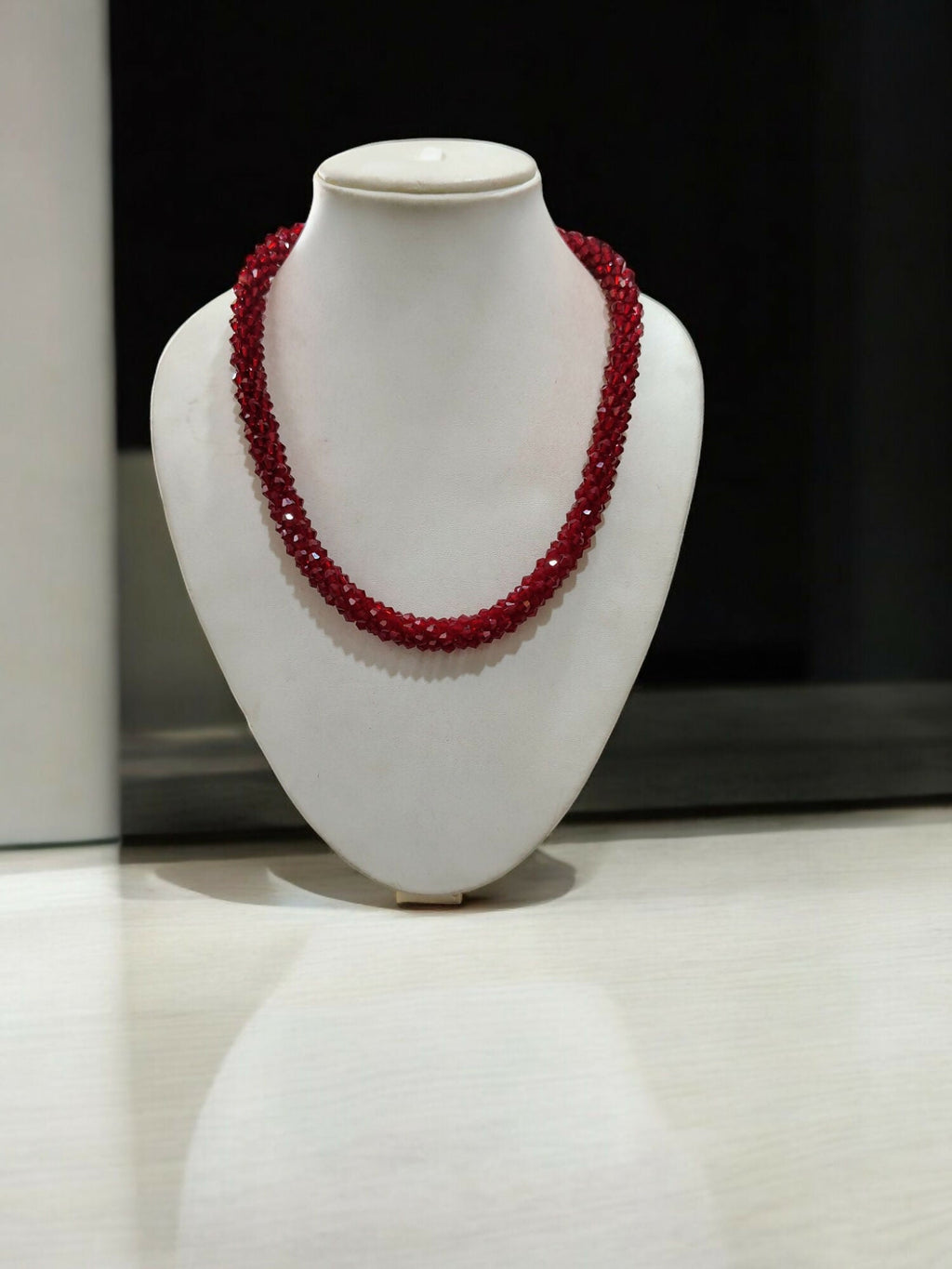 Inhanns Noor-E-Jalwa – Handmade Crystal Bead Necklace -Adjustable - Maroon Only Necklace