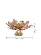 eCraftIndia Gold Toned Lotus Flower Shaped Decorative Brass Diya