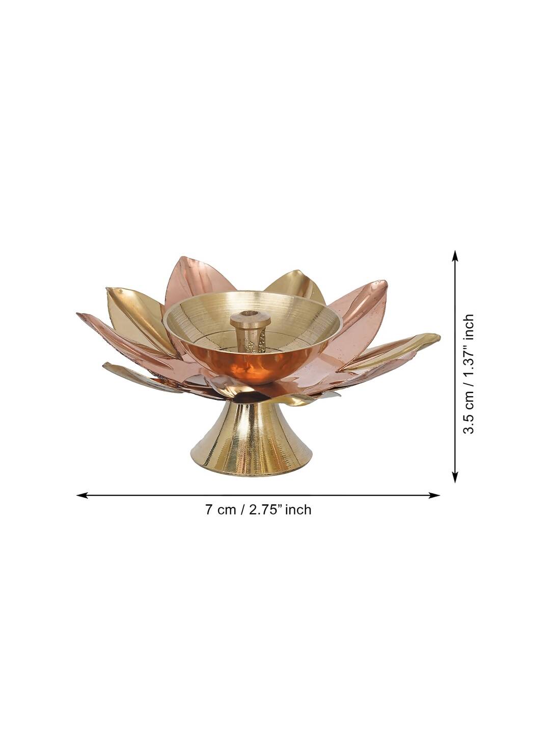 eCraftIndia Gold Toned Lotus Flower Shaped Decorative Brass Diya