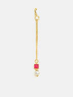 Ruby Raang Crimson Drop Pearl Maang Tikka - Distacart