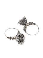 NVR Women Silver-Plated Contemporary Jhumkas Earrings - Distacart