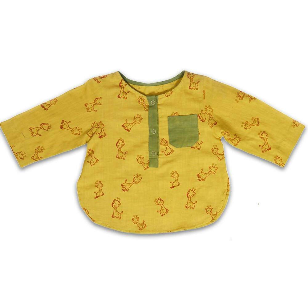Mhyssa Ricco Full Sleeve Yellow T-shirt with Red Short Set For Kids