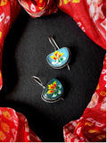 Joban Fashion Women Sky Blue Hand Painted Monalisa Stone Earring - Distacart