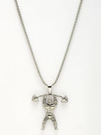 NVR Men's Silver-Plated Stainless Steel Hanuman Pendant with Chain