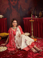 Joban Fashion Satin Silk Off White Floral Printed Saree - Distacart